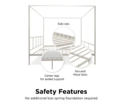 Marion White Metal King Canopy Bed -Best Furniture Store 810538376 6