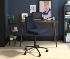 Brittany Blue Linen Office Chair -Best Furniture Store 810538399 2