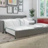 Her Majesty Gray Linen Daybed & Trundle