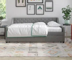 Her Majesty Gray Linen Daybed & Trundle -Best Furniture Store 810538419 3