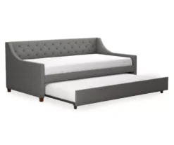 Her Majesty Gray Linen Daybed & Trundle -Best Furniture Store 810538419 4