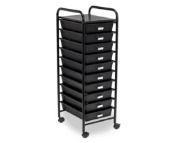 Black Metal 10-Drawer Rolling Storage Cart -Best Furniture Store 810539916 3
