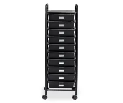 Black Metal 10-Drawer Rolling Storage Cart -Best Furniture Store 810539916 4