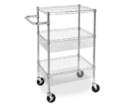 Chrome 3-Shelf Storage Cart -Best Furniture Store 810539919 3