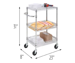 Chrome 3-Shelf Storage Cart -Best Furniture Store 810539919 5