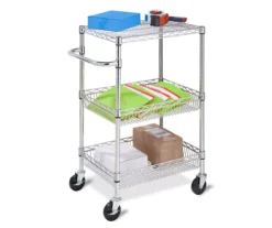 Chrome 3-Shelf Storage Cart -Best Furniture Store 810539919 7