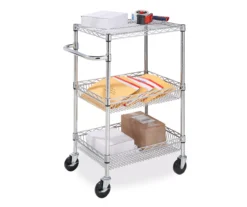 Chrome 3-Shelf Storage Cart -Best Furniture Store 810539919 8