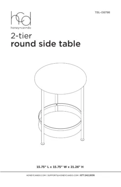 Black Round 2-Tier Side Table -Best Furniture Store 810539922 6