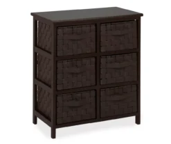 Black 6-Drawer Woven Strap Chest -Best Furniture Store 810539930 3