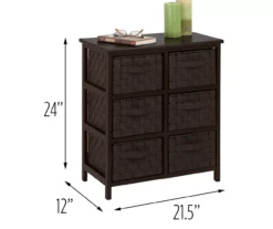 Black 6-Drawer Woven Strap Chest -Best Furniture Store 810539930 4