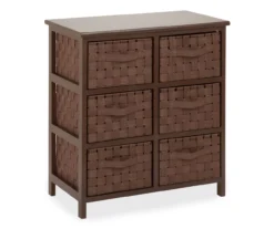 Brown 6-Drawer Woven Strap Chest -Best Furniture Store 810539931 3