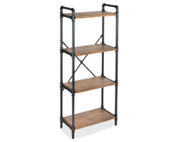 Black Industrial 4-Tier Bookshelf -Best Furniture Store 810539935 3