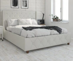 CosmoLiving Mercer Wingback Linen Bed -Best Furniture Store 810540991 1