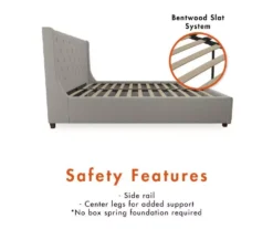 CosmoLiving Mercer Wingback Linen Bed -Best Furniture Store 810540991 6