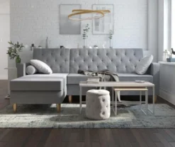 CosmoLiving Liberty Gray Chenille Sectional Storage Futon -Best Furniture Store 810541025 4