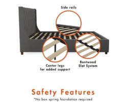 CosmoLiving Mercer Wingback Linen Bed -Best Furniture Store 810541029 6