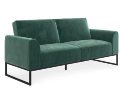 CosmoLiving Adley Teal Velvet Coil Convertible Sleeper Futon -Best Furniture Store 810541038 5