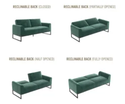 CosmoLiving Adley Teal Velvet Coil Convertible Sleeper Futon -Best Furniture Store 810541038 6