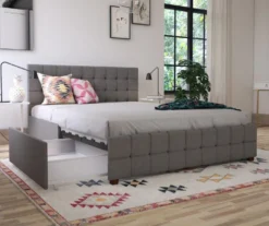 CosmoLiving Elizabeth Gray Linen Storage Bed