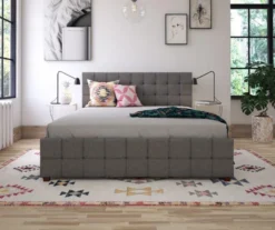 CosmoLiving Elizabeth Gray Linen Storage Bed -Best Furniture Store 810541043 3