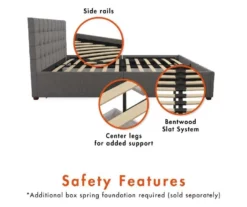 CosmoLiving Elizabeth Gray Linen Storage Bed -Best Furniture Store 810541043 4