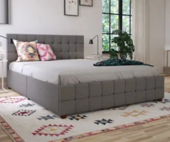 CosmoLiving Elizabeth Gray Linen Storage Bed -Best Furniture Store 810541044 2