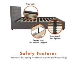 CosmoLiving Elizabeth Gray Linen Storage Bed -Best Furniture Store 810541044 4