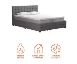 CosmoLiving Elizabeth Gray Linen Storage Bed -Best Furniture Store 810541044 6