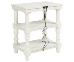 Dannerville Antique White 3-Tier Accent Table With USB Charging -Best Furniture Store 810542271 6
