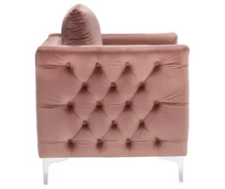 Lizmont Blush Tufted Velvet Accent Chair -Best Furniture Store 810542292 4
