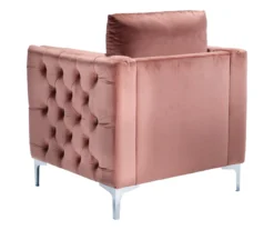 Lizmont Blush Tufted Velvet Accent Chair -Best Furniture Store 810542292 5