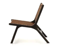 Fayme Camel Armless Leather Woven-Back Lounge Chair -Best Furniture Store 810542301 4