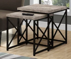 Monarch Reclaimed Wood Look 2-Piece Nesting Table Set 15 Monarch Reclaimed Wood Look 2-Piece Nesting Table Set -Best Furniture Store 810542383 1