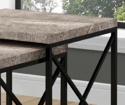 Monarch Reclaimed Wood Look 2-Piece Nesting Table Set 16 Monarch Reclaimed Wood Look 2-Piece Nesting Table Set -Best Furniture Store 810542383 3