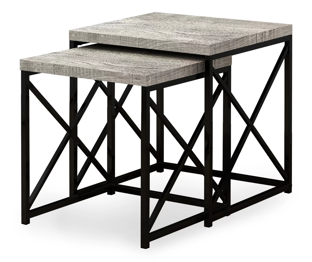 Monarch Reclaimed Wood Look 2-Piece Nesting Table Set 2 Monarch Reclaimed Wood Look 2-Piece Nesting Table Set - Image 2