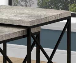 Monarch Reclaimed Wood Look 2-Piece Nesting Table Set 19 Monarch Reclaimed Wood Look 2-Piece Nesting Table Set -Best Furniture Store 810542384 3