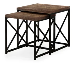 Monarch Reclaimed Wood Look 2-Piece Nesting Table Set 14 Monarch Reclaimed Wood Look 2-Piece Nesting Table Set -Best Furniture Store 810542385 2