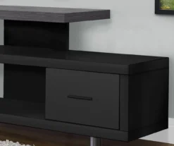 60" Black & Gray Top TV Stand -Best Furniture Store 810542411 3