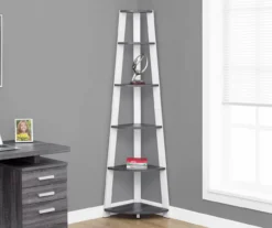 Monarch 5-Shelf Etagere Corner Bookcase 34 Monarch 5-Shelf Etagere Corner Bookcase -Best Furniture Store 810542443 1
