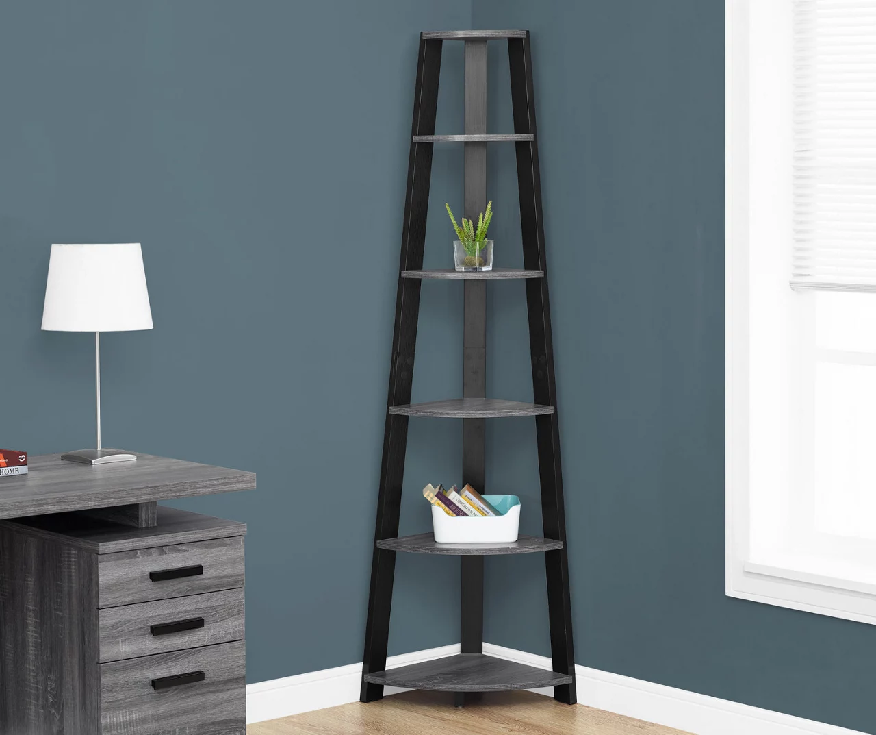 Monarch 5-Shelf Etagere Corner Bookcase 18 Monarch 5-Shelf Etagere Corner Bookcase - Image 18