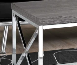 Gray & Chrome Metal Coffee Table -Best Furniture Store 810542481 3