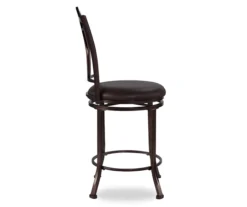 Dakota Coffee Brown Metal Faux Leather Upholstered Counter Stool -Best Furniture Store 810543039 5