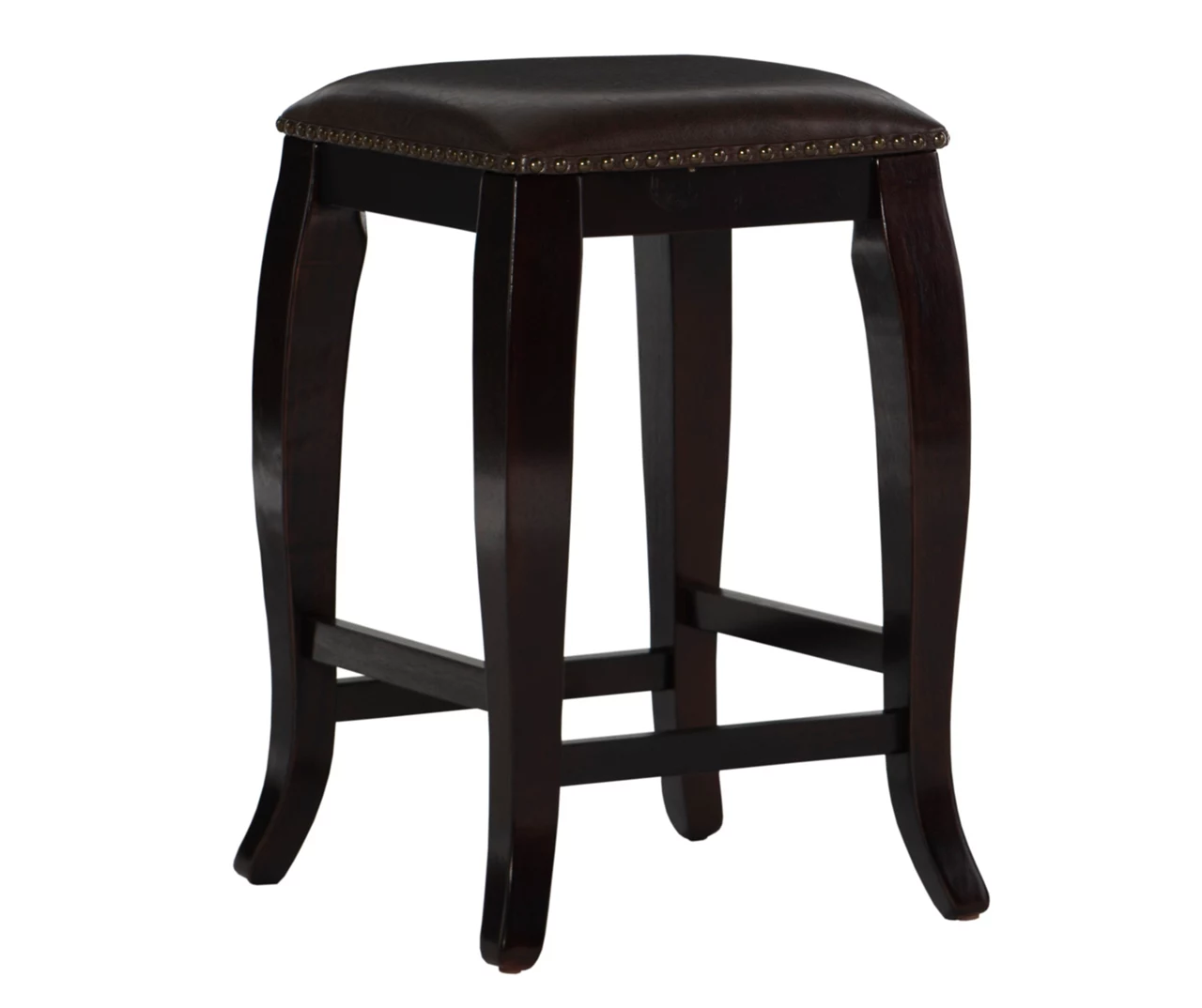 Dallas Wenge Brown Square Top Wood Nailhead Counter Stool 1 Dallas Wenge Brown Square Top Wood Nailhead Counter Stool