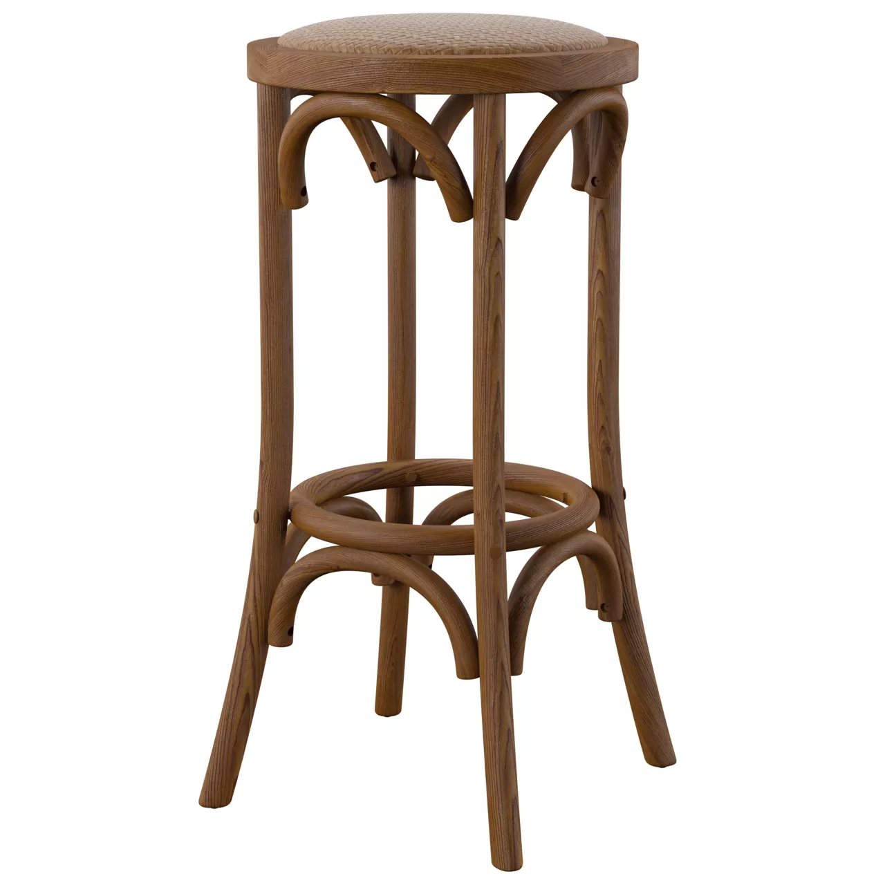 Franklin 30" Backless Woven Ratten Bar Stool 1 Franklin 30" Backless Woven Ratten Bar Stool