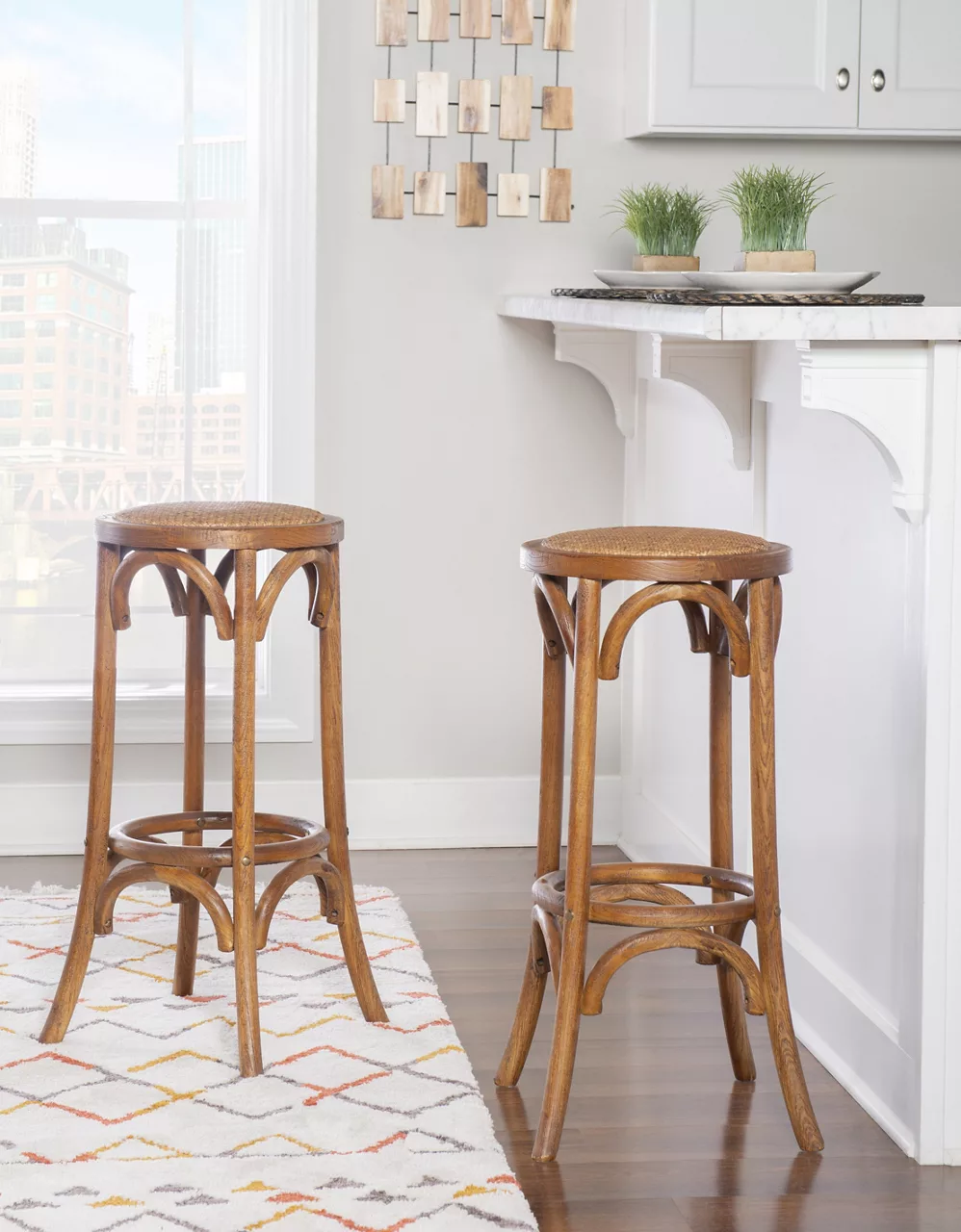 Franklin 30" Backless Woven Ratten Bar Stool 3 Franklin 30" Backless Woven Ratten Bar Stool - Image 3