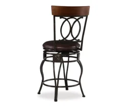 Kelley Brown & Matte Bronze Metal Ox Back Swivel Bar Stool -Best Furniture Store 810543056 4