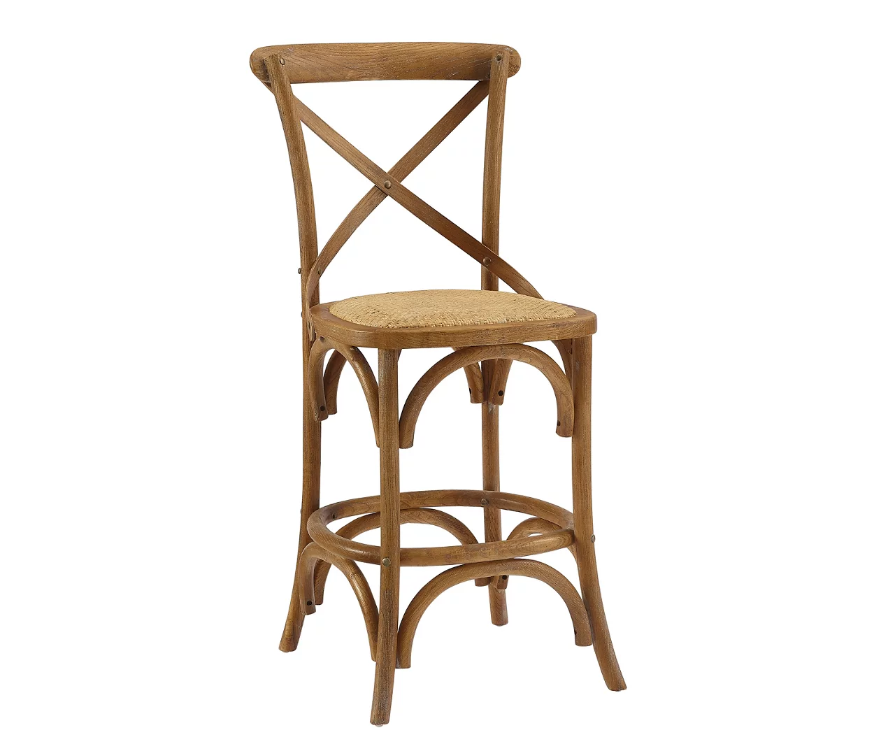 Everlie Gray Wash Curved Wood Padded Counter Stool 1 Everlie Gray Wash Curved Wood Padded Counter Stool