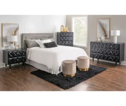 Urban Fresh Black & Gold 6-Drawer Textured Geometric Dresser -Best Furniture Store 810543103 2