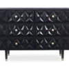 Urban Fresh Black & Gold 6-Drawer Textured Geometric Dresser
