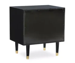 Urban Fresh Black & Gold 2-Drawer Textured Geometric Nightstand -Best Furniture Store 810543105 5